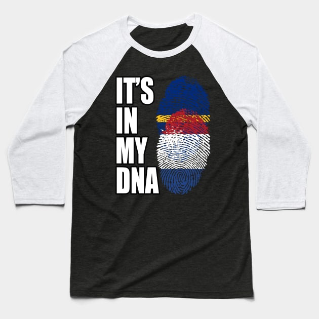 Dutch And Nauruan Mix DNA Flag Heritage Baseball T-Shirt by Just Rep It!!